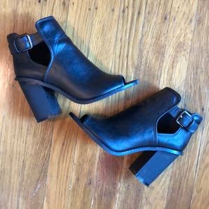 Peep toe booties